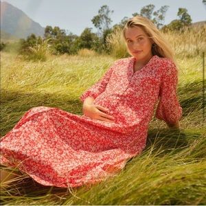 Nines by Hatch coral floral maxi dress